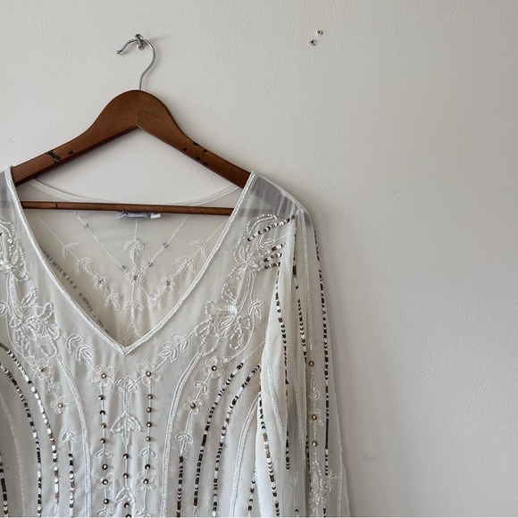 Together | Vintage Beaded Bell-Sleeve Blouse - Picture 1 of 5